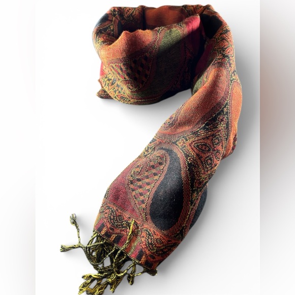 Pashmina Cashmere/Silk Paisley Scarf - Picture 6 of 6